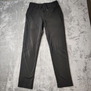 Zella Pyrite Knit Pants Mens 28 Black Solid Drawstring Waist Performance‎ Tech